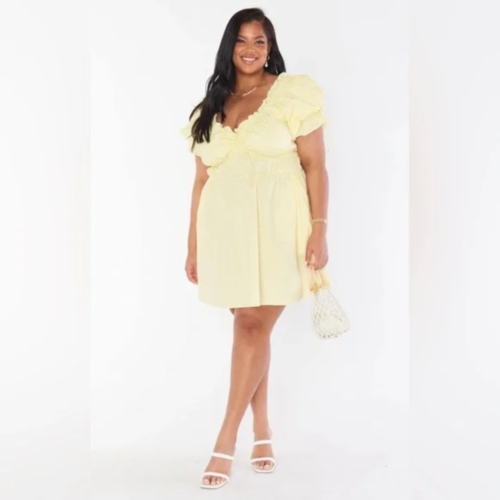 Show Me Your MuMu Light Yellow Ruffle Mini Dress